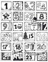 Calendario Advent Avvento Colorare Countdown Sunday Natale Calendari Days sketch template