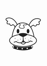 Dog Head Coloring sketch template