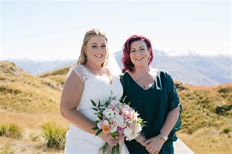 Blue New Zealand Moutaintop Wedding Romantic Couple