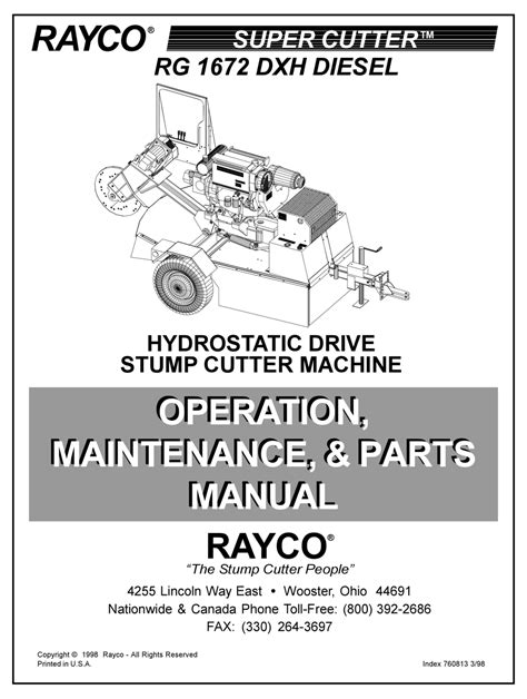 rayco super cutter rg  dxh diesel operation maintenance parts manual   manualslib