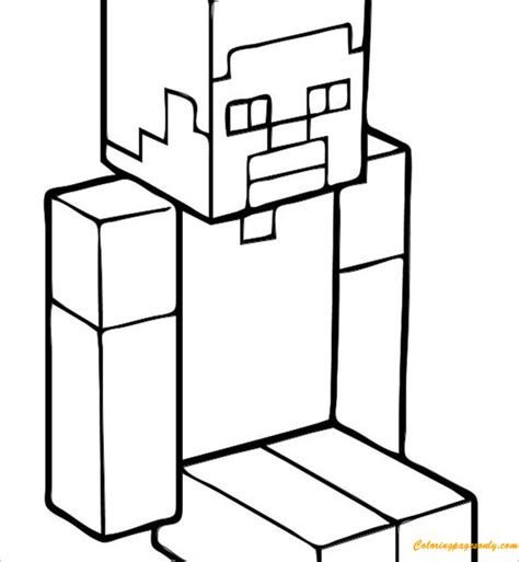 steve minecraft coloring page  printable coloring pages