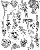 Tattoo Sketch Flash Small Drawings Tattoos Sketches Sheet Designs Stencils School Old Blackwork Instagram Choose Board sketch template