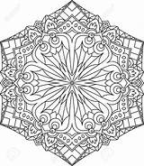Vector Round Mandala Coloring Mono Abstract Lace Line Style Ethnic Man Element Decorative Pages Mandalas Books sketch template