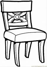 Coloring Pages Table Chair Popular Printable Kitchen sketch template