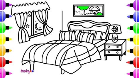 bedroom drawing  coloring pages  girls art colors  kids