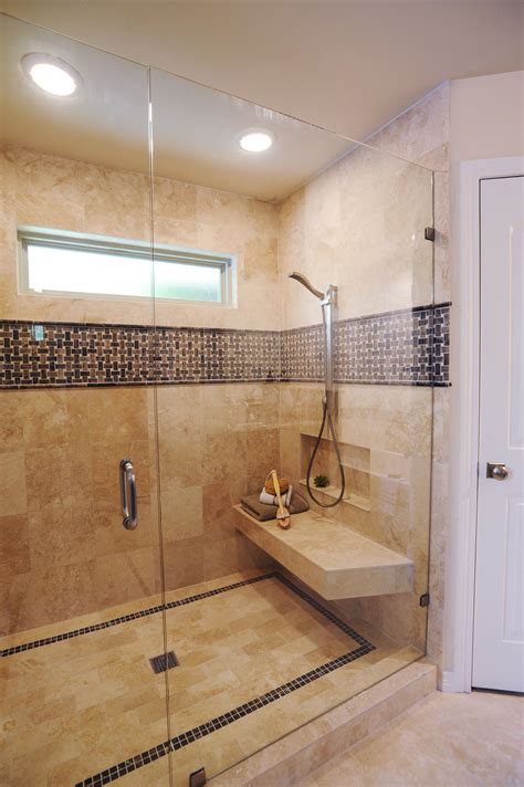 Double Shower With Floating Bench Master Bathroom Shower Bathroom