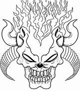 Coloring Skull Demonic Pages Scary Skulls Adults Colouring Tattoo Kids Print Drawing Printable sketch template