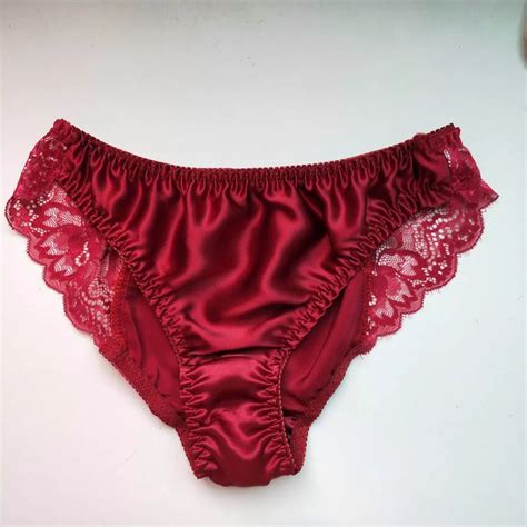 2019 New Arrival 100 Silk Womens Sexy Lace Panties Seamless Satin