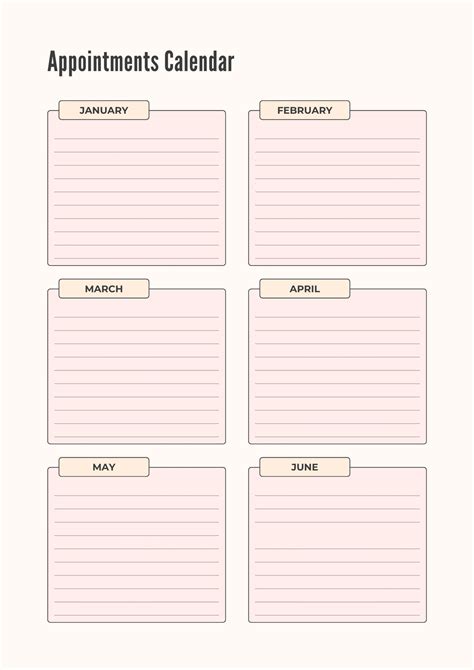 appointment chart template