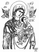 Perpetual Help Lady Coloring Drawing Pages Mother Mary Icon Jesus Icons Byzantine Etsy Choose Board Item Drawings Printable Details Instant sketch template
