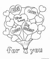 Coloring Pages Valentines Printable Valentine Kids Flowers Bouquet sketch template