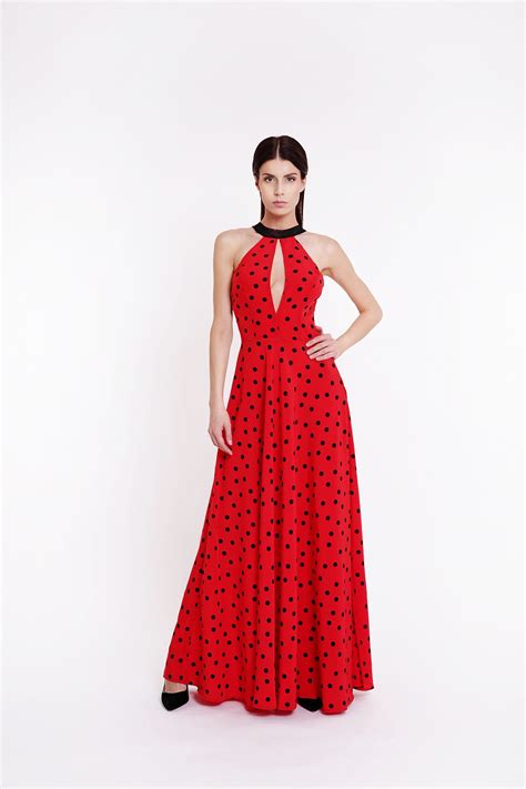 red long dress daniel jacob dali fashion designer
