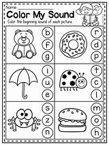 Worksheets Sounds Phonics Worksheet Kindergarten Preschool Pre Beginning Ending Learning Sound Color Coloring Activities Nursery Bundle Mega Middle Prep Alphabet sketch template