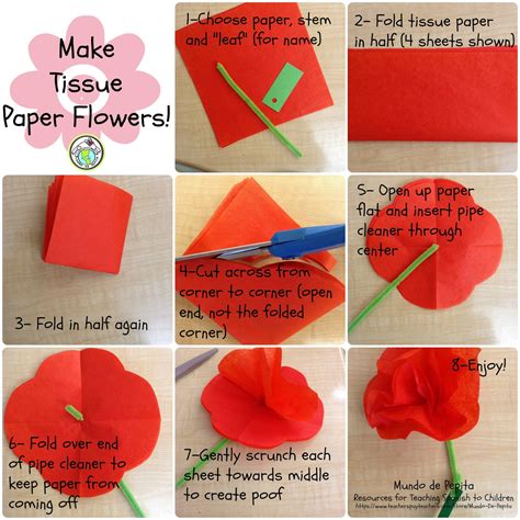 steps  making tissue paper flowers mundo de pepita
