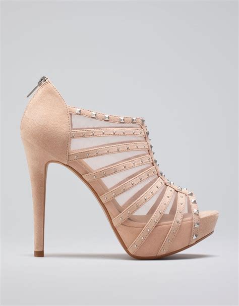 bershka studded grid sandals strappy high heels sandals heels shoe boots