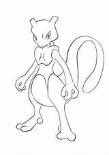 Mewtwo Pokemon Coloring Pages Kids Pikachu Generation Color Psychic Blank Original sketch template