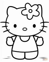 Coloring Kitty Hello Pages Printable Drawing sketch template