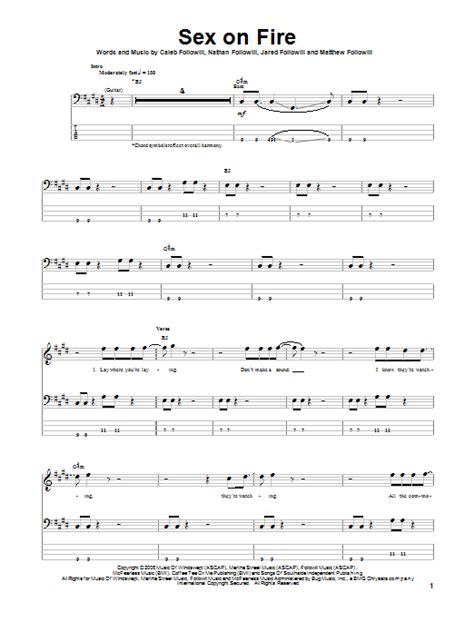 Sex On Fire Bass Guitar Tab By Kings Of Leon Bass Guitar
