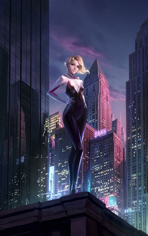 Gwen Stacy And Spider Gwen Marvel And 2 More Drawn By Zhoujialin