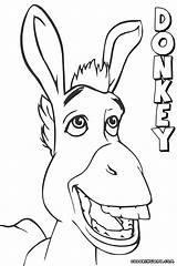 Donkey Coloring Pages Shrek Print sketch template