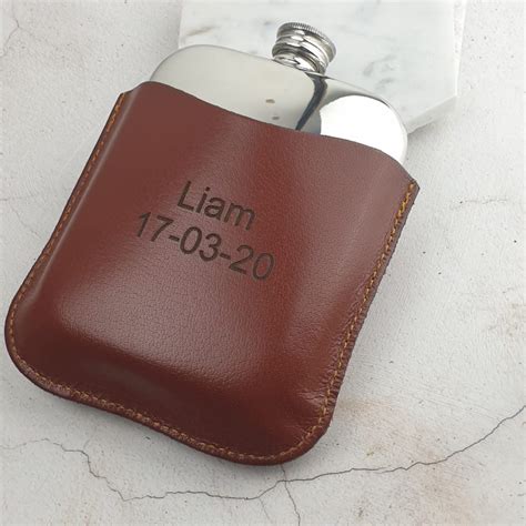 personalised leather hip flask flaskstoreie engraved hip flasks