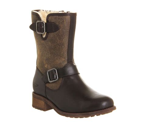 ugg chaney buckle boots stout bomber leather ankle boots