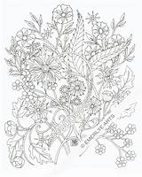 Coloring Pages Flowers Printable Adults Etsy Colouring Adult Zentangle Emerlye Cynthia Flower Bunch sketch template