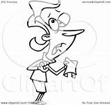 Sneezing Tissue Businesswoman Holding Toonaday Royalty Outline Illustration Cartoon Rf Clip Ron Leishman 2021 Clipart sketch template