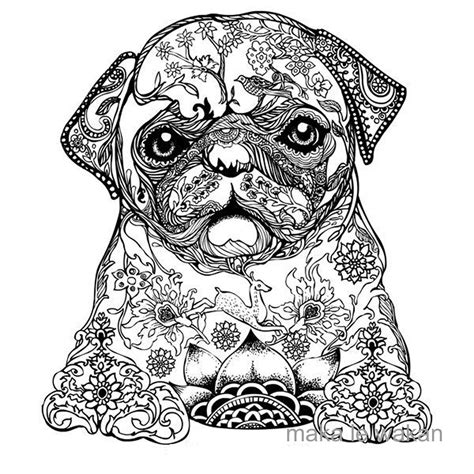 dog coloring page adult coloring page downloadable dog  etsy