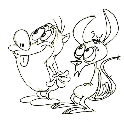 ren  stimpy coloring pages coloring home