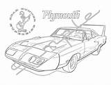 Plymouth Superbird 1970 Roadrunner Coloring Adult Printable Zoom Click sketch template