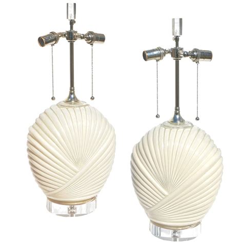 shell form lamps  cream stdibscom vintage table lamp modern