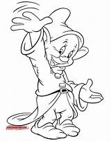 Dopey Dwarf Dwarfs Grumpy Sheets Malvorlagen Waving Disneyclips Ausmalbilder sketch template