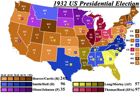 1932 Presidential Election Electoral Vote As I Imagine It