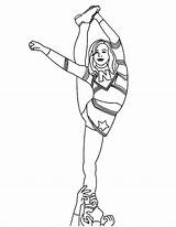 Coloring Cheerleader Pages Standing Stunt Cheerleading Cheerleaders Printable Color Girls Print Drawing Girl Cute Cheer Difficult Stunts Bratz Leg Kids sketch template