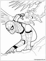 Spider Man Homecoming Pages Spiderman Coloring Motorcycle Epic Color Coloringpagesonly sketch template
