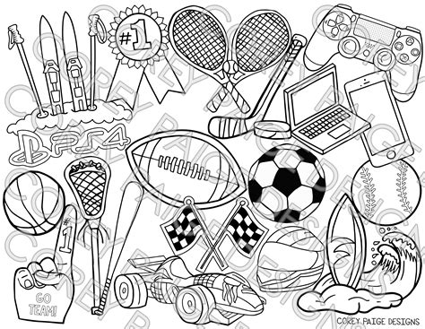 sports coloring sheet coreypaigedesigns