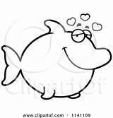 Dolphin Amorous Cartoon Coloring Clipart Cory Thoman Outlined Vector Illustration Protected Collc0121 Copyright Royalty sketch template