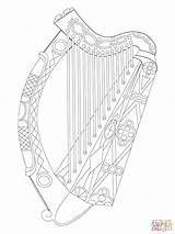 Harp Celtic Drawing Coloring Pages Template Irish Paintingvalley sketch template