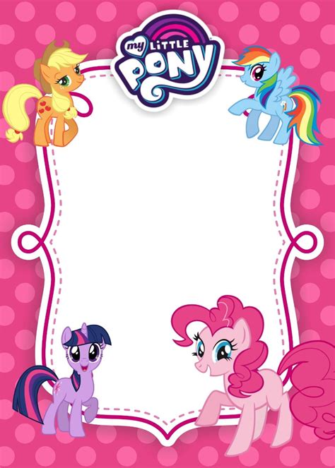 pony birthday invitation template equestria edition