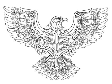 flying eagle birds adult coloring pages