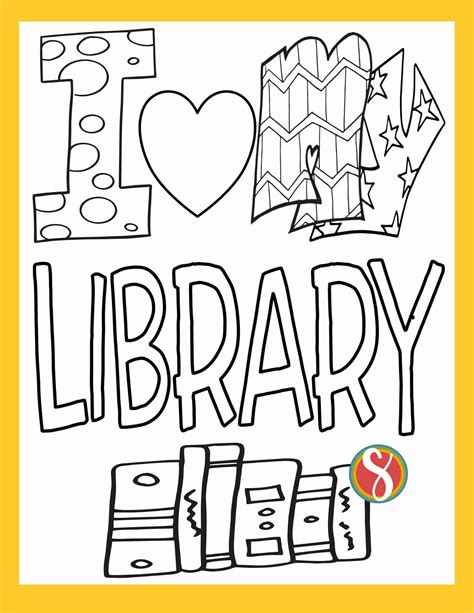 library coloring pages stevie doodles