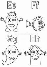 Alphabet Coloring Kids Stock Letters Colouring Royalty Cartoons Kindergarten Dreamstime Illustration sketch template