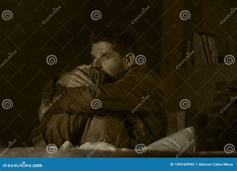 Dramatic Portrait Of Depressed And Sick Man Suffering From Psychosis