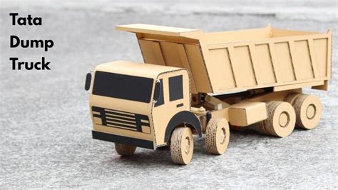 rc tata dump truck  cardboard tata  wheeler truck trucks cardboard