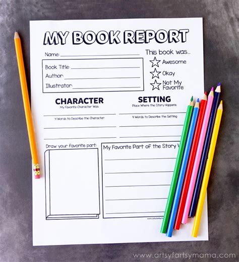 grade book report form    printable book report forms