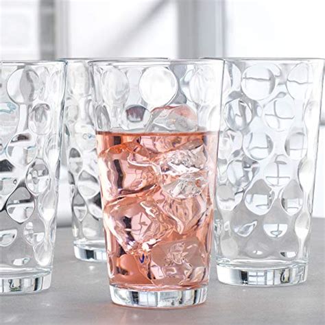 attractive bubble design highball glasses clear heavy base