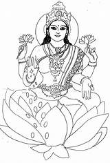 Lakshmi Coloring Pages Clipart Drawing Goddess Drawings Shri Laxmi Colouring Devi Print Clipground Kids Sketches Search Rangoli sketch template