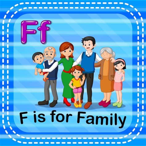 premium vector flashcard letter    family