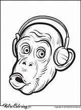 Coloring Orangutan Headphones Color Printable Pages 91kb 900px Getcolorings sketch template